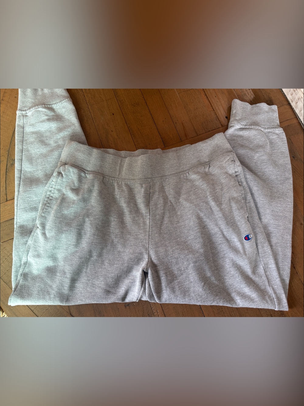 Champion Light Gray Men’s Sweatpants with Logo